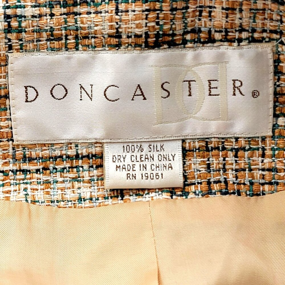 Vintage Silk Womens Tweed Blazer Jacket With Button Front & Pockets Size 16 - Picture 9 of 11